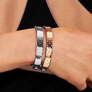 Rose Gold Luxury Four Leaf Clover Silver Bangle Bracelet